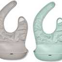 OXO Tot Roll-Up Bib - 2 Pack - Drizzle and Opal