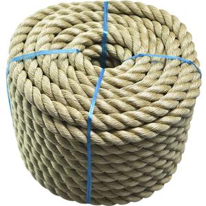 LABLT 1 inch Twisted ProManila Rope Cordage, 100 feet UnManila 3 Strand Synthetic Polypropylene Rope Tan Thick Polypropylene Cord for Indoor Outdoor Use, Tug of War, Marine
