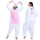 Wishliker Unisex Adult Bunny Onesie Costume Halloween Christmas Cosplay Animal Cartoon Pajamas S