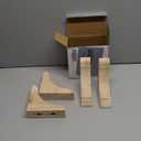 4 Pcs Wood Corbel Wooden Shelf Brackets, Unfinished Paintable Bracket with Hanging Hook for Doorway Countertop Kitchen Cabinet Book Shelves, Rubber Wood (6 x 6 x 1.75 Inches)