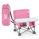 Bright Starts Pop 'N Sit Portable Booster, Indoor/Outdoor Use, Floor Seat with Feeding Tray, Pink, 6 Mos - 3 Yrs