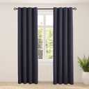 2 Panels Flame Retardant Curtains for Hotels Auditoriums Shopping Malls - Grommet Shading Sound Insulation Curtains(2 Panels, Navy, 52 X 108 in)