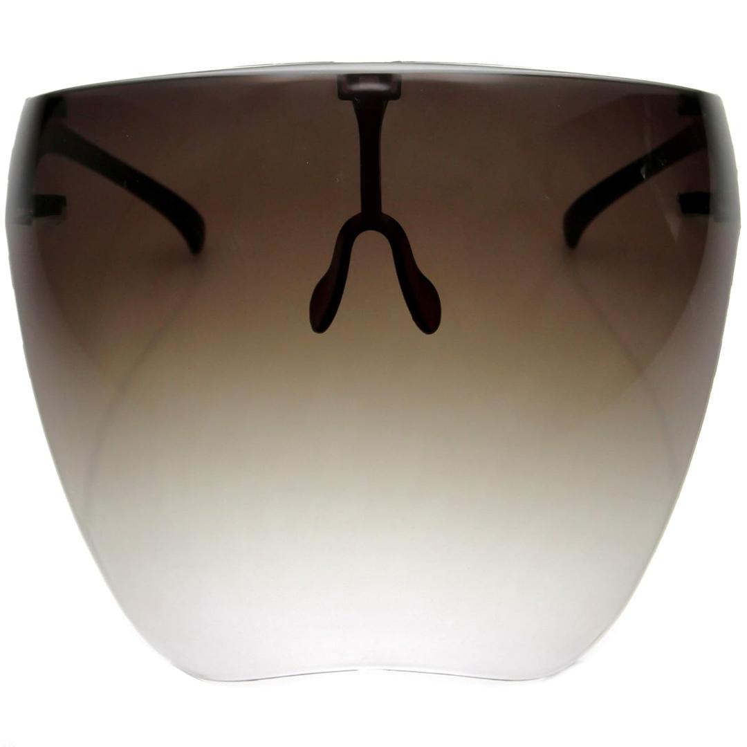 zeroUV - Protective Face Shield Full Cover Visor Glasses/Sunglasses (Anti-Fog/Blue Light Filter) (Smoke/Fade)