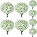 120 Pcs Baby Breath Artificial Flowers Bulk, Fake White Baby Breath Flowers for Wedding Bouquet Home Party Decor, 11.8 Inch (Green and White)