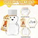 96 Sets 2 oz Plastic Honey Bear Bottle Bear Shape Clear Empty Honey Jar 96 Tags 2 Rolls Jute Rope Honey Containers Empty Honey Dispenser for Baby Shower Party Favors Gifts (White Lid)