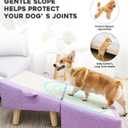 Dog Ramp for Small Dogs and Cats – 2-in-1 Dog Ramp for Couch and Low Bed, 16.5'' Foldable Wooden Pet Ramp, Sturdy Multi-Use Split Ottoman Design, Light Purple