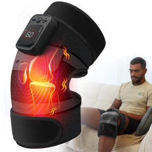 CooCoCo Knee Massager, Cordless Knee Massager with Heat, Upgraded Faster Heating, Fsa Eligible Electric Heated Knee Brace with 6 Vibration Modes and 5 Heating Levels, Hsa Eligible Massager, 30"x26"