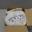 Teenyyou 6 Set Christmas Ceramic Bowl 9.5 oz Small Serving Bowls Holiday Dinnerware for Soups Desserts Snacks Cereal Rice Dips (Snowflakes)