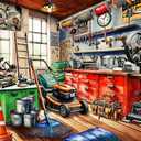 Springbok Tool Man's Garage 1000 Piece Puzzle for Adults - Colorful Garage Filled with a Handyman's Gear
