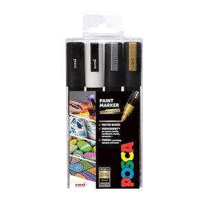 posca Markers Set, 3 Medium Paint Markers 5M – Mono Tones – White, Gold, Silver posca Markers Set, 3 Medium Paint Markers 5M – Mono Tones – White, Gold, Silver
