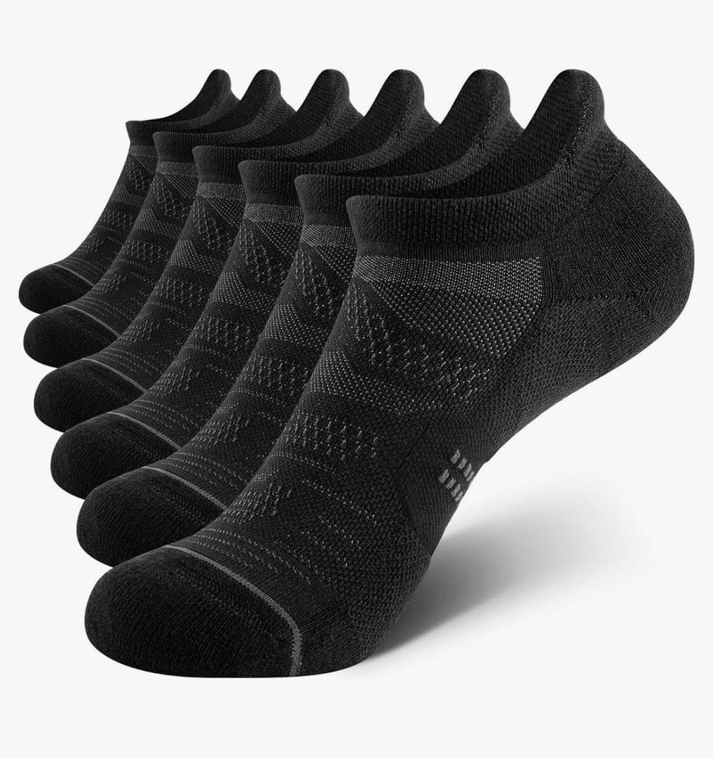 CS CELERSPORT 6 Pack Women's Ankle Running Socks Cushioned Low Cut Tab Athletic Socks M