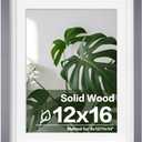 Egofine 12x16 Picture Frames with Plexiglass, Display Pictures 9x12/11x14 with Mat or 12x16 Without Mat for Wall Mounting,Dark Grey