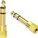 VCE 6.35mm (1/4 inch) Male to 3.5mm (1/8 inch) Female Stereo Audio Jack Adapter for Aux Cable, Guitar Amplifier, Headphone, 2 Pack