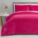 Juicy Couture Hot Pink Velour Full/Queen Comforter Set - 3 Piece Luxury Bedding Ensemble