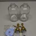 Molimoli Syrup Dispenser for Coffee Bars, Glass Syrup Bottle w. Pump, 16.9 oz 500 ml, Set of 2, Gold Upgraded Dispenser