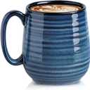 glowworm Ceramic Coffee Mug, 20 Oz Coffee Cups with Handle, Large Coffee Mug for Home and Office, Latte Mug for Coffee Tea Soup, Housewarming Wedding Gifts, Dishwasher & Microwave Safe, Blue (1 Count)