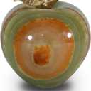 Crystal Apple Paperweight Multi Green Onyx Desk Ornament, Unique Apple Gift for Teachers, Decorative Apple for Office & Home
