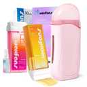 Wax Roller Kit- Easy Use Roll on Wax Kit with 4-6 Weeks Smooth Skin,Hair Remover for Larger Areas of the Body, Beginner-Friendly