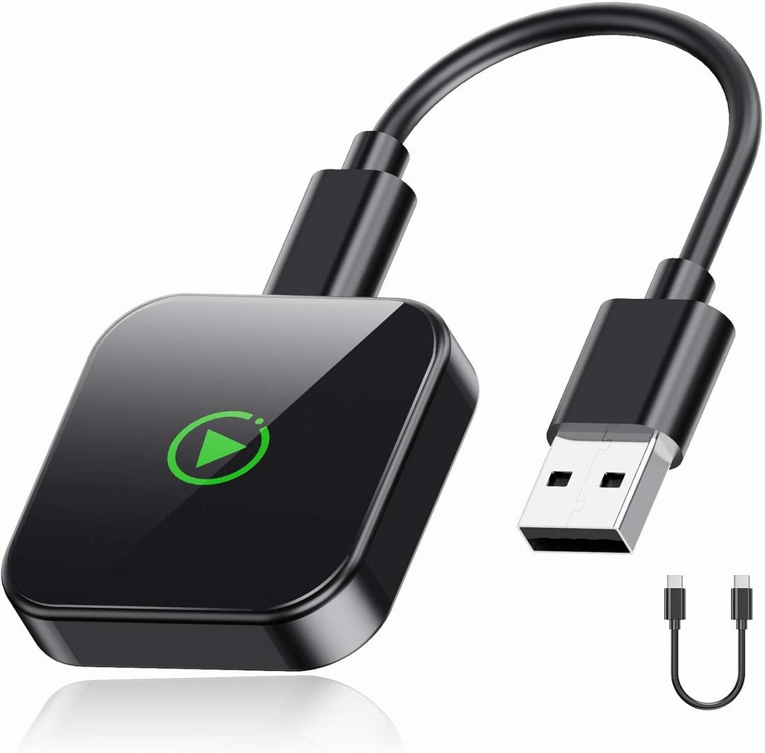 Wireless CarPlay Adapter 2025 Upgrade Mini USB Plug & Play Device Converts Wired CarPlay to Wireless Seamless Connection Compatible with iPhone