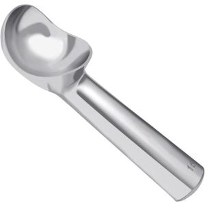 Pimoys 2.5oz Large Ice Cream Scoop 7 inches Nonstick Anti-Freeze Metal Ice Cream Scooper Spoon One Piece Aluminum Design, Bright Silver