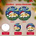 2 x Corgi Christmas Ornament, Starry Night Corgi Dog Hanging Ornaments 2025, Glossy Printed Ceramic Keepsake, Christmas Funny Gifts for Women Men Pet Lovers, Dogs Themed Tree Decorations (03. Corgi Vangogh)