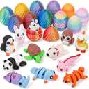 Mini Dragon Eggs & Animals Prefilled Easter Eggs Easter Basket Essentials&Stuffers Surprise Toy Eggs with Mini Animals Inside Fidget Sensory Toys for Kids