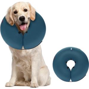 MIDOG Dog Cone - Inflatable Soft Donut Collar Alternative for Dogs After Surgery, Protective Recovery Collar Prevents Licking, Comfortable E-Collar Alternative for Small Medium Large Dogs (Blue, L)