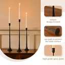 Iron Black Candlestick Holders, Set of 3 Candle Stick Holders,Fits 3/4 inch Thick Candle&Led Candles, Vintage Modern Decorative Centerpiece for Dining Table Centerpiece, Wedding, Party Decor