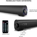 Portable Soundbar for TV/PC, Outdoor/Indoor Wired & Wireless Bluetooth 5.0 Speaker with Remote Control and Coax Cable, 2X5W Mini Home Theater Sound bar with Built-in Subwoofers for Projector (Updated)