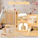 Toddler Tower, 6 in 1 Foldable Toddler Tower with 2 Step Stool,Toddler Standing Tower with Safety Equipment and Chalkboard