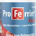 Proferrin Forte-12mg of high Absorbing Heme Iron Polypeptide. Easy on The Gut. 90 Tablets. 1mg of Folic Acid to aid in red Blood Cell Production. Not affected by Coffee, Calcium, or PPI's. - BB 02/2026