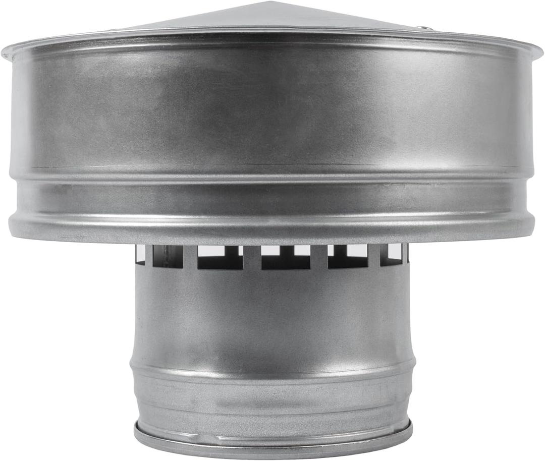 Vent Systems 5" Inch Galvanized Steel Round Roof Vent Cap - All-Season Round Exhaust Protector Cap - Perfect Insulation Roof Vent Cover - Chimney Rain Guard 125 mm