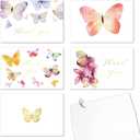 2 x Gooji 4x6 Butterfly Gold Foil Thank You Cards with Envelopes (Bulk 20-Pack) Peel-and-Seal Envelopes Assorted Set, Birthday, Baby Shower, Bridal Shower, Weddings, Small Business