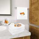 2Pcs Fall Hand Towels Autumn Pumpkin Wreath Embroidered Cotton Bathroom Towel Absorbent Decorative Bath Towel for Thanksgiving Hand Drying Cleaning Cooking, 29.5 x 13.7 Inch