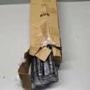 Black Double Curtain Rod, Extra Long Dual Curtain Rods with Aluminium Modern End Cap Finial, 1 Inch Adjustable Heavy Duty Window Treatment Rods, Telescopic Metal Double Drapery Pole Set, 36"-144"