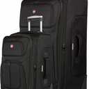 SWISSGEAR Sion Softside Expandable Spinner Luggage Durable Lightweight Travel Suitcase, Black, 2-Piece Set (21/29)