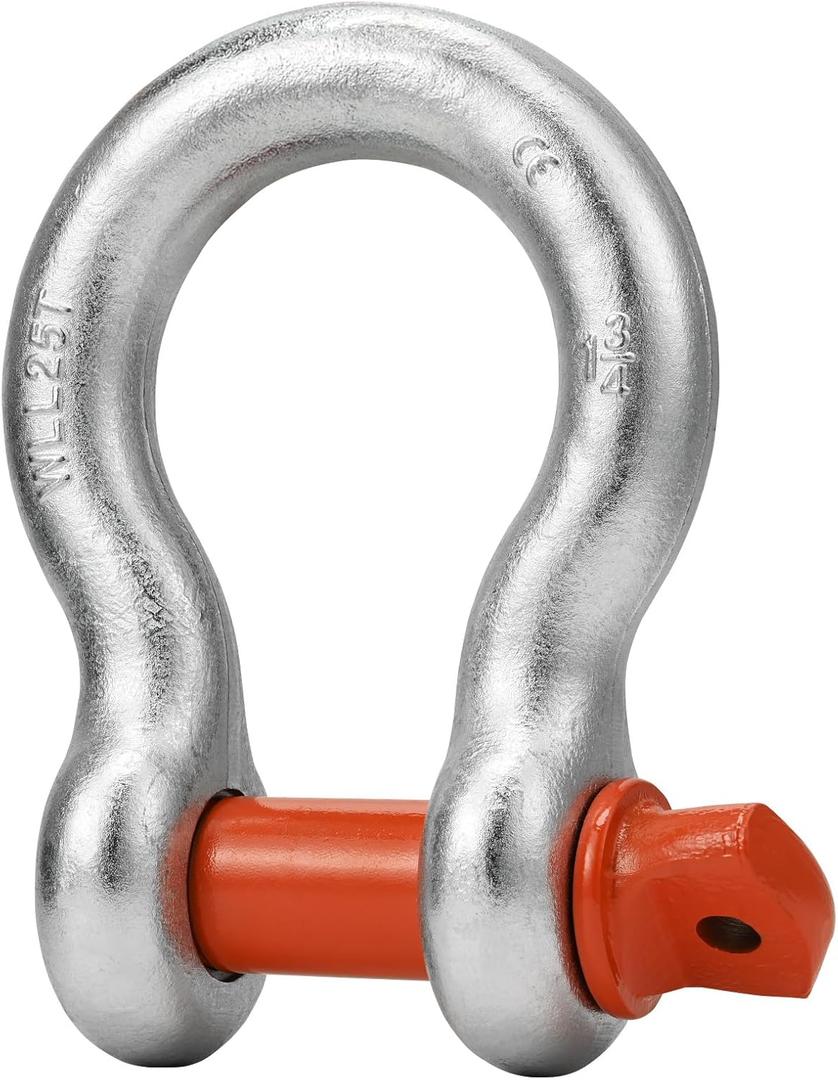 Leero 1-3/4" D Ring Shackles, 25 tons (50,000 Lbs) Working Load Limit, Clevis Shackle with 2" Alloy Screw Pin, Heavy Duty Shackles for Towing, Terrain Vehicle, Jeep, Trailer, Orange (1 Pack) Leero 1-3/4" D Ring Shackles, 25 tons (50,000 Lbs) Working Load Limit, Clevis Shackle with 2" Alloy Screw Pin, Heavy Duty Shackles for Towing, Terrain Vehicle, Jeep, Trailer, Orange (1 Pack)