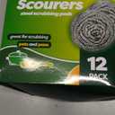 12 Pack Stainless Steel Scourers by Scrub It  Steel Wool Scrubber Pad Used for Dishes, Pots, Pans, and Ovens. Easy scouring for Tough Kitchen Cleaning.