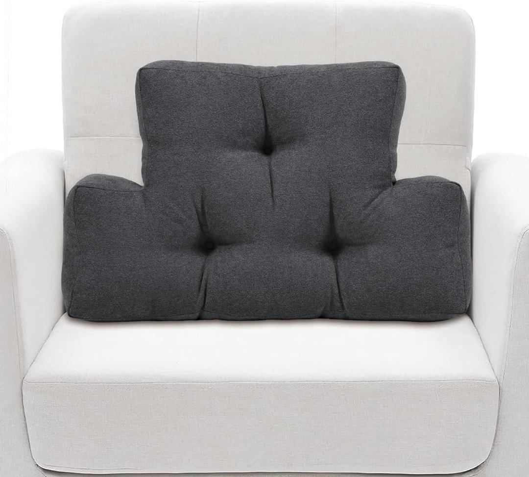 TANYOO Back Pillow for Recliner Lumbar Support Pillow Soft and Fluffy Back Support Cushion Thick Lumbar Cushion for Chairs, Recliners,Sofa, Couch and Bed for Pain Relief (Dark Grey)