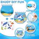 32 Sets Beach Crafts for Kids Under the Sea Party Decorations Ocean Animal Stickers Summer Activities Make A Ocean Animals Worlds Sticker Scene Classroom Game DIY Fish Decoration for Party Favors Art