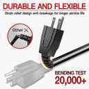 16/3 100 Ft Outdoor Extension Cord Waterproof, Weatherproof & Flame Retardant Black 3 Prong Power Cord Outside for Lawn & Garden, 16AWG 10A 1250W 125V SJTW ETL Listed