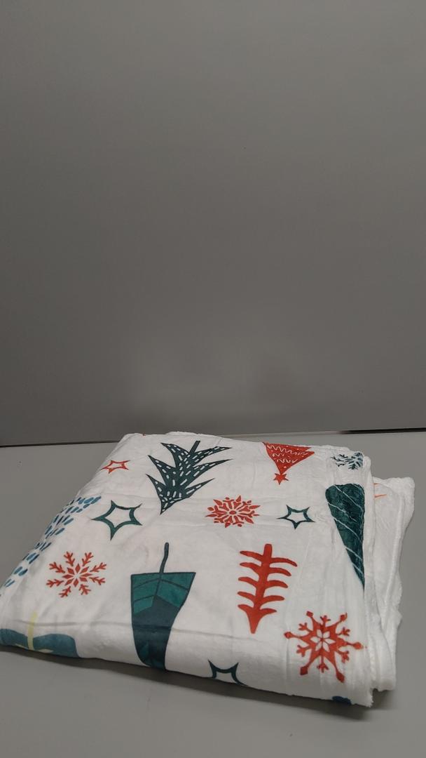 Colorful Cute Christmas Trees Flannel Bed Blanket Sofa Warm and Cozy Snowflakes Throw Blanket for Bed Living Room Sofa Couch Chair 50"x60" 