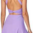 Heathyoga Tennis Dress with Built in Shorts and Bra Athletic Dress for Women Summer Cut Out Twisted Golf Workout Dress, Medium