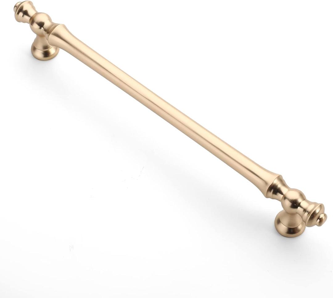 Asidrama 10 Pack 6.3 Inch(160mm) Brushed Brass Kitchen Cabinet Handles, Cabinet Pulls Kitchen Cabinet Hardware for Cupboard Drawer Pulls