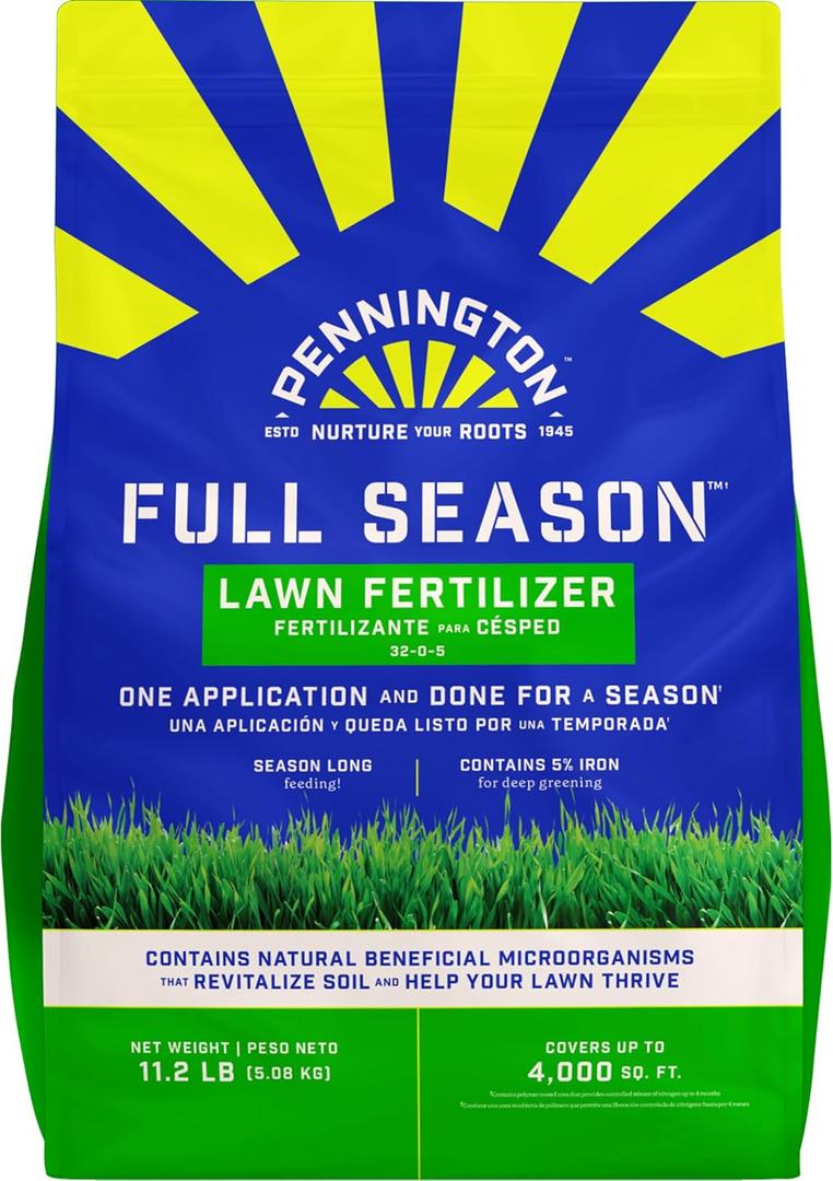 Pennington Full Season Lawn FERT 4M 32-0-5 RF 3/11.2LB, EXP: 25 SEP 2025