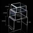Chuangdi 2 Sets Acrylic Display Risers, Product Stand, Jewelry Display Riser Shelf Showcase Fixtures for Dessert Cupcake Candy Figure Treat Action Showcase(Clear, Small Set)