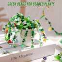 4020pcs Green Glass Beads Kit, Plant Beaded Crystal Glass Leaf Bead for Succulent Plant Making and DIY Crafts