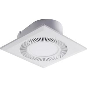 Square Bathroom Exhaust Fan with LED Light, 140 CFM Quiet Ventilation, 6000K LED, 1.0 Sones Ultra Quiet, 4 Inch Duct, Easy Installation for Home Bath Hotel Bathroom