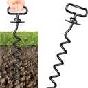Dog Stake, Heavy Duty Dog Tie-Outs & Stakes (140LBS), Screw in Dogs Yard Stake, Yard Stake for Dogs, Easy Installation, Suitable for Yard, Park, Beach, Camping