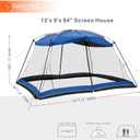 Screen House 13x9 Ft Canopy Tent Sun Shade Shelter Perfect for Outdoor Activities, Blue